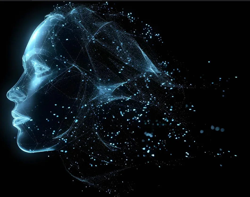 Cabeça holográfica IA – Vela Investaria Coração Neural